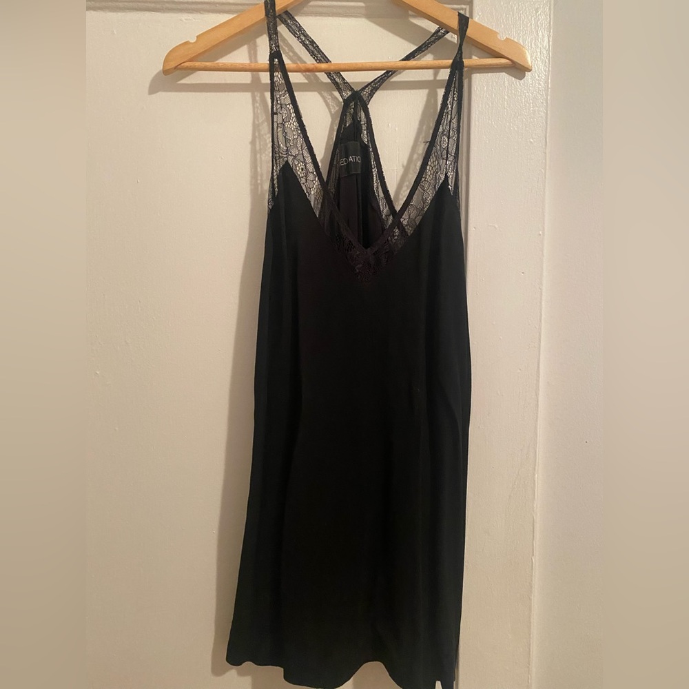 Reformation lace trim mini dress